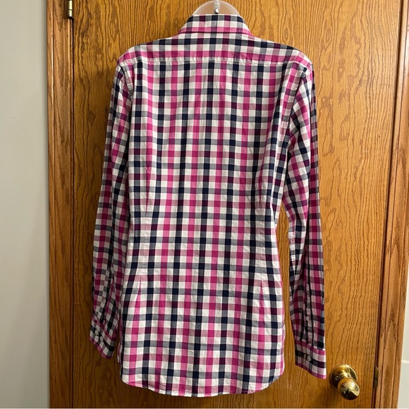 EXPRESS Mens Extra Slim Fit Long Sleeve Dress Shirt - Size M Black White Pink - Picture 11 of 12